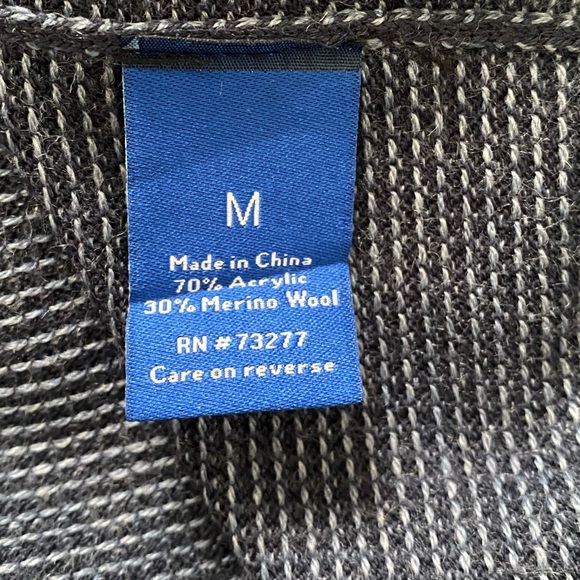 NWT Apt. 9 Men's Dark Blue Merino Wool Crewneck Sweater Size M - Picture 6 of 7